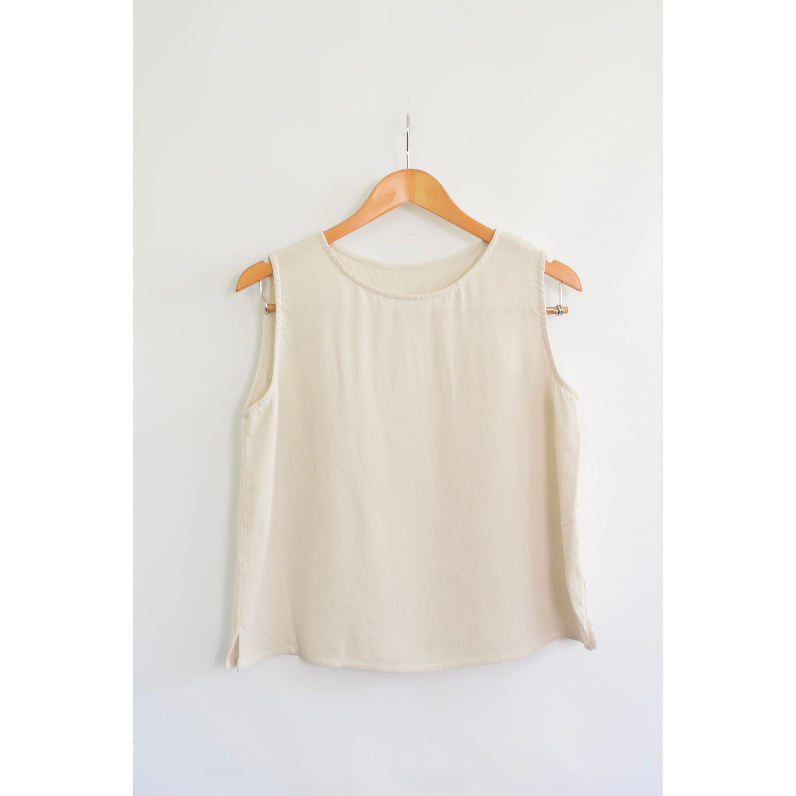 nice and thick slightly cropped ivory silk tank