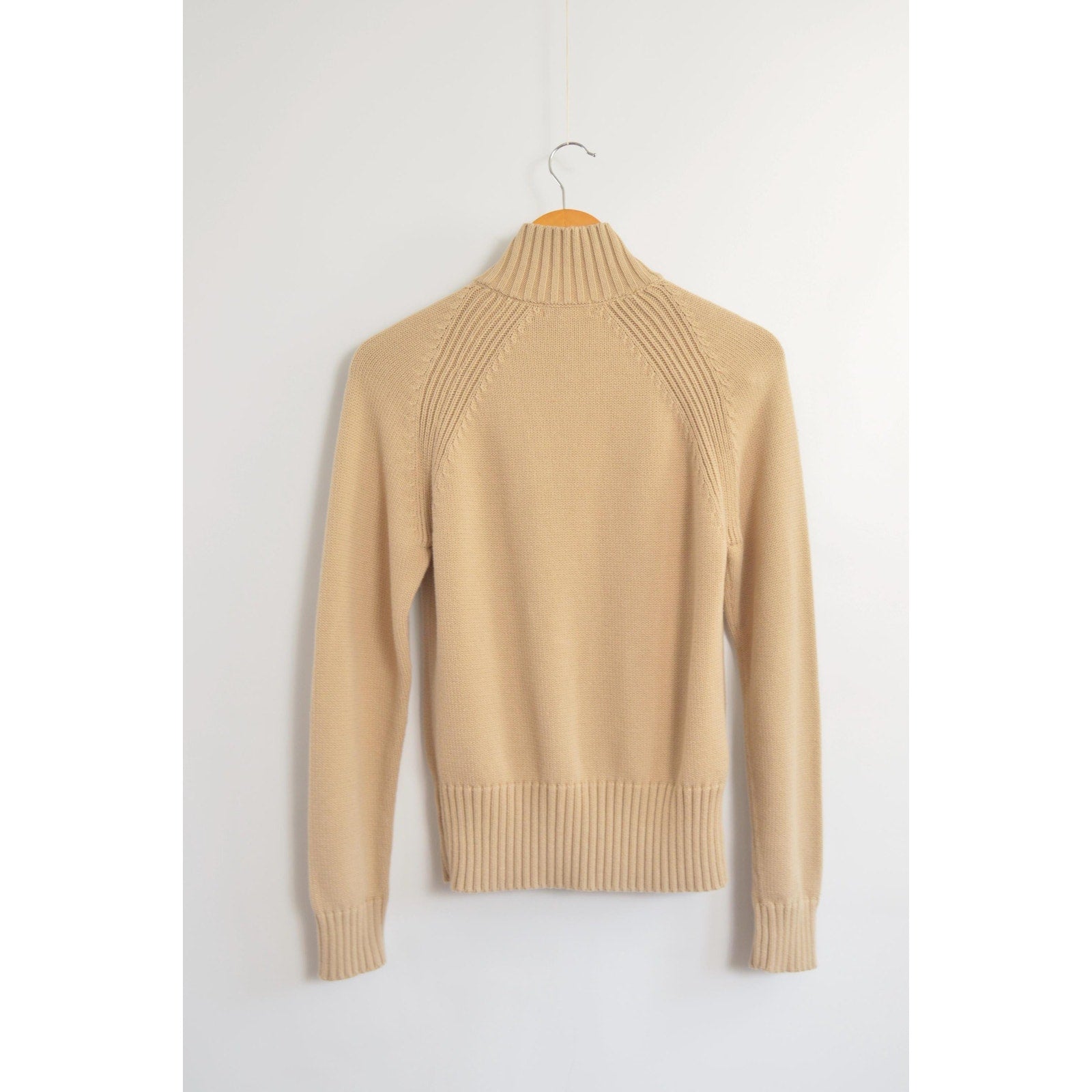 dark beige zip up calvin klein turtleneck sweater