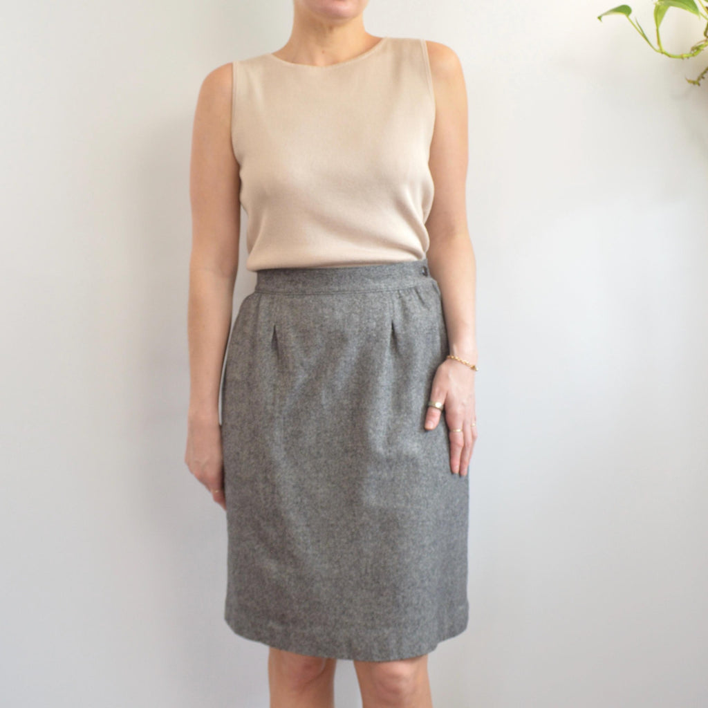 vintage black and white micro stripe pendleton wool skirt size 16