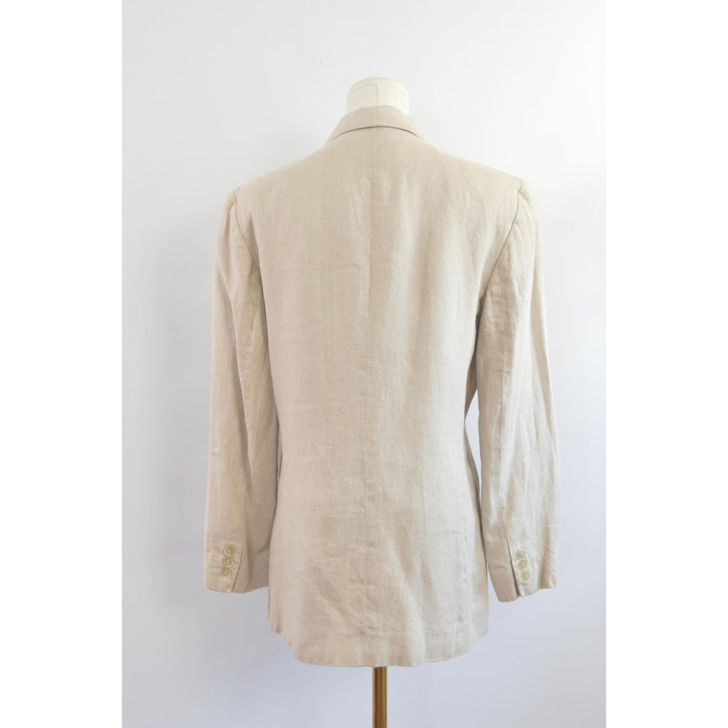 pure linen vintage liz claiborne single button blazer