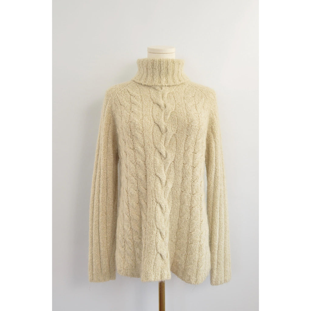 vintage express taupe grey/beige mohair blend turtleneck