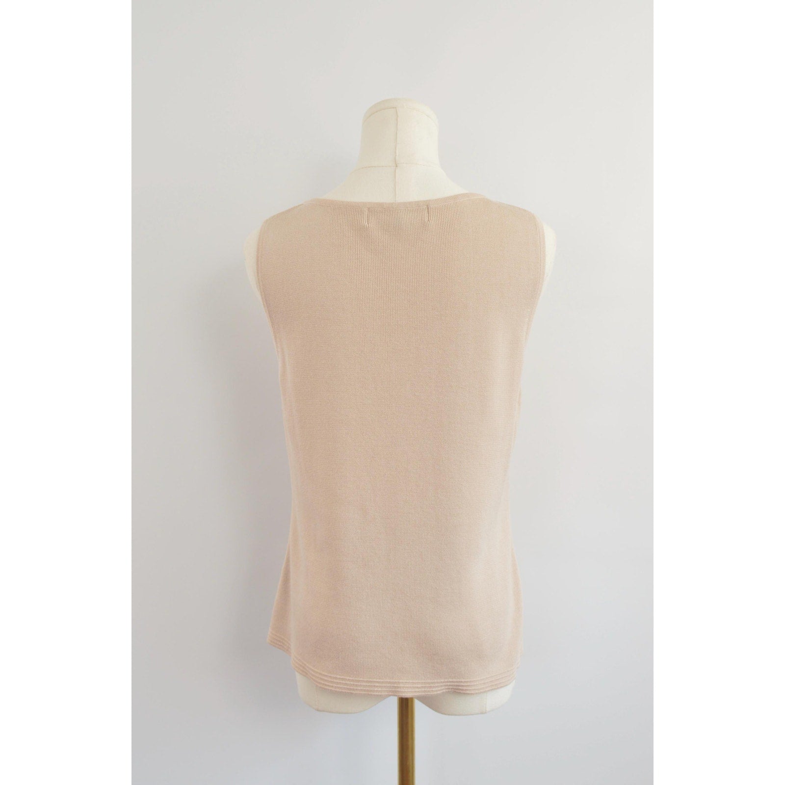 taupe beige cotton blend knit sweater tank