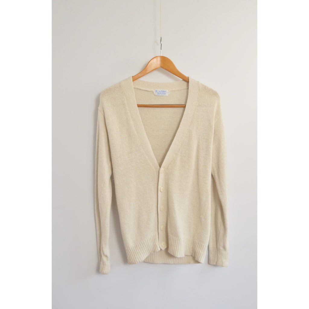 simple off-white silk and cotton blend cardigan