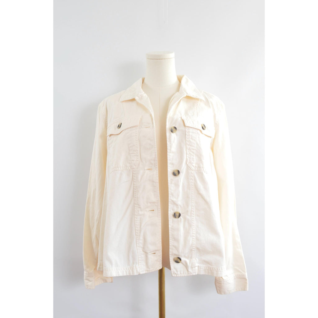 off white cropped cotton jacket
