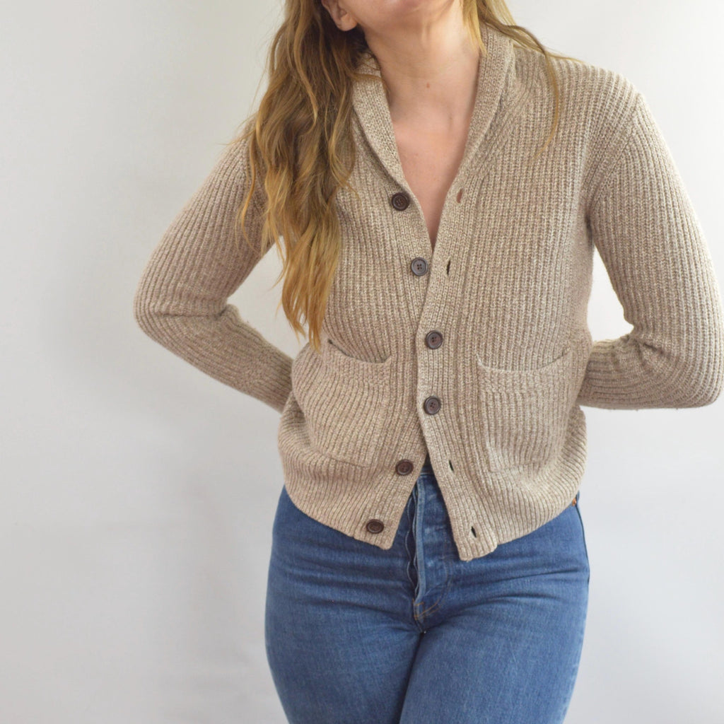 oatmeal cotton gap kids fisherman cardigan