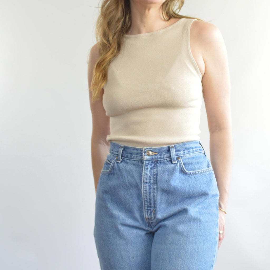 31 x 30 high rise mid wash land’s end 90s fit denim