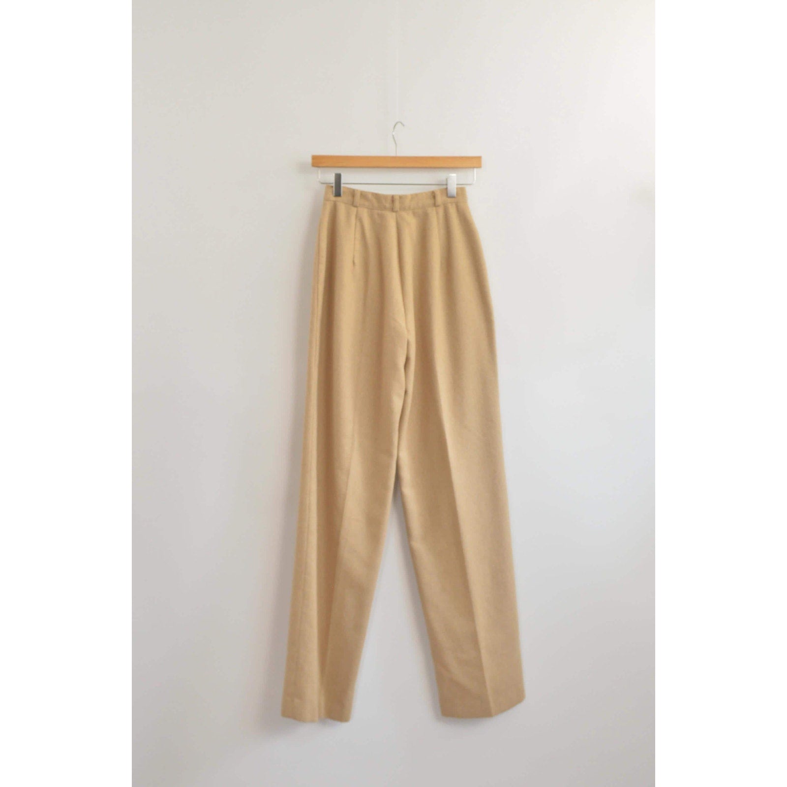 25 x 32 extra long fully lined khaki beige wool blend straight leg pants