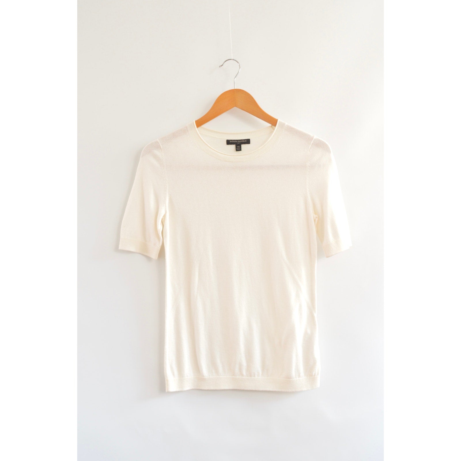 simple cream cotton knit sweater tee