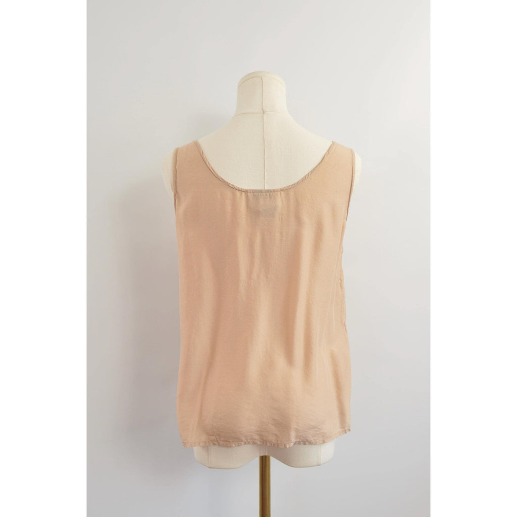 dusty rose simple wide strap pure silk tank