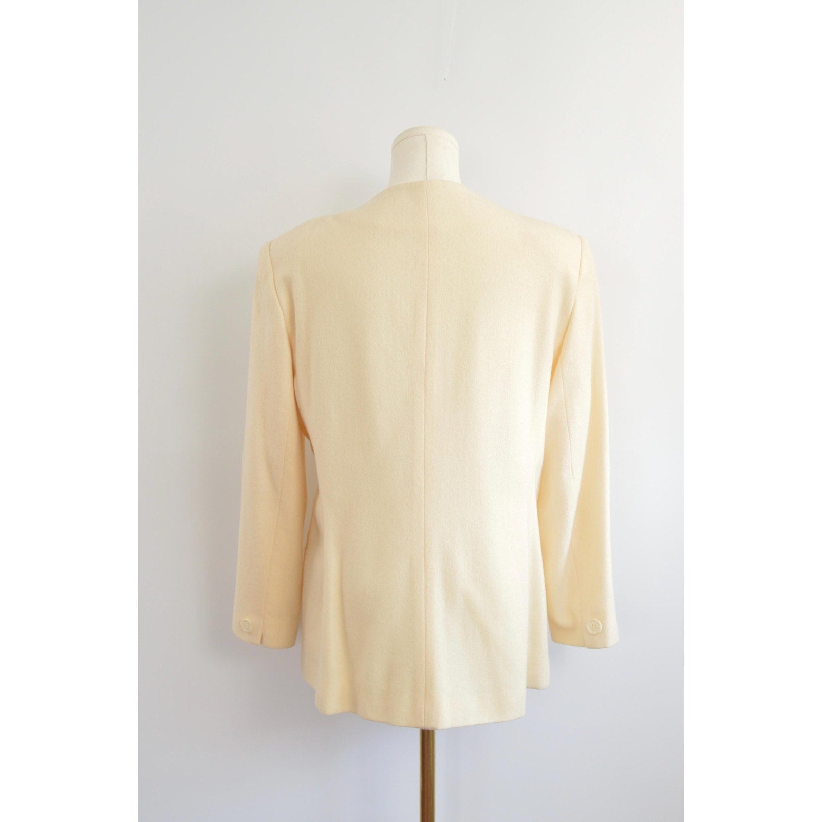 pure wool cream single button blazer