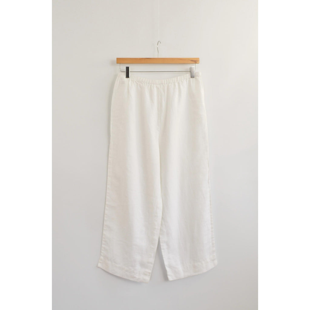 white elastic waist jones ny white linen easy pants