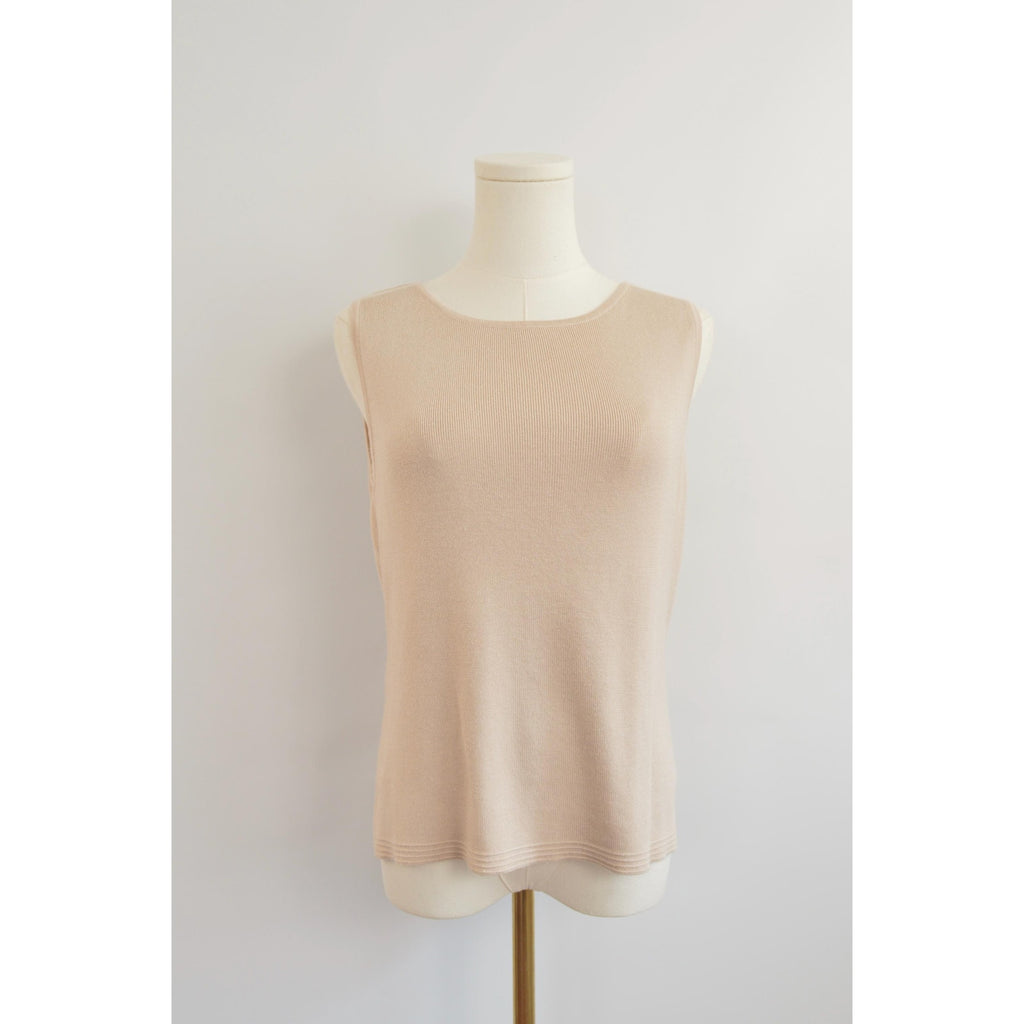 taupe beige cotton blend knit sweater tank