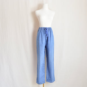 32 x 27 medium to light wash straight leg drawstring vintage cabin creek easy jeans