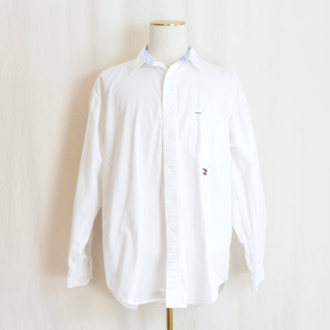 pure cotton long-sleeved white vintage tommy jeans shirt