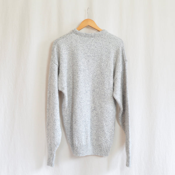 gray marled cotton and wool blend northwoods crew neck
