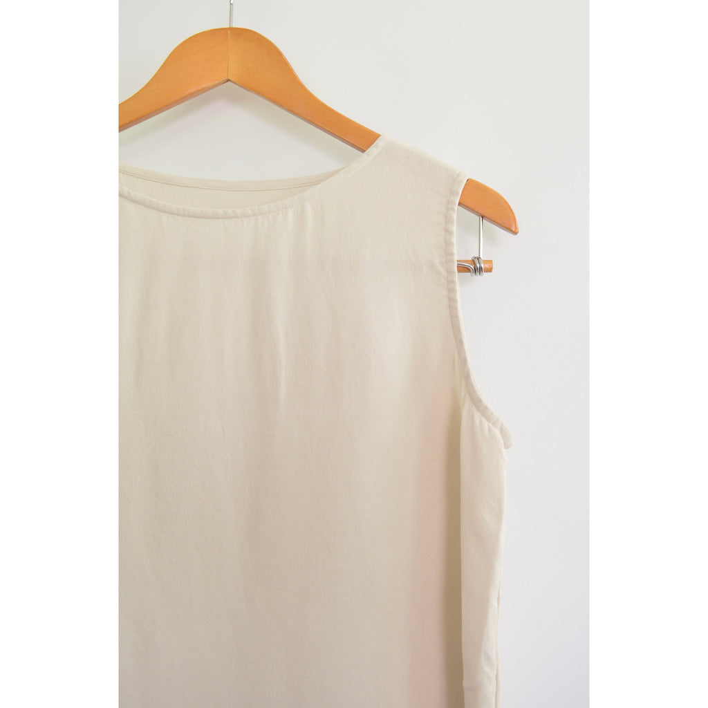 nice and thick slightly cropped ivory silk tank