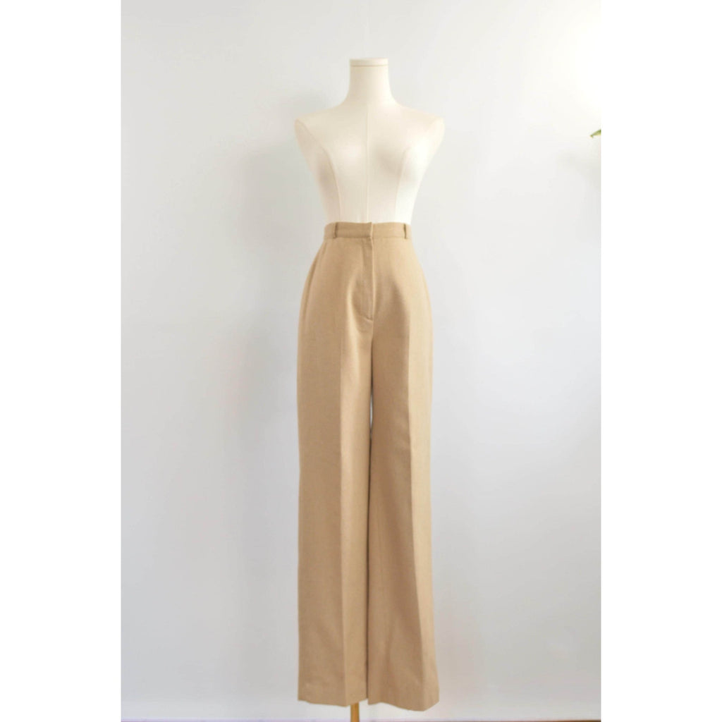 25 x 32 extra long fully lined khaki beige wool blend straight leg pants