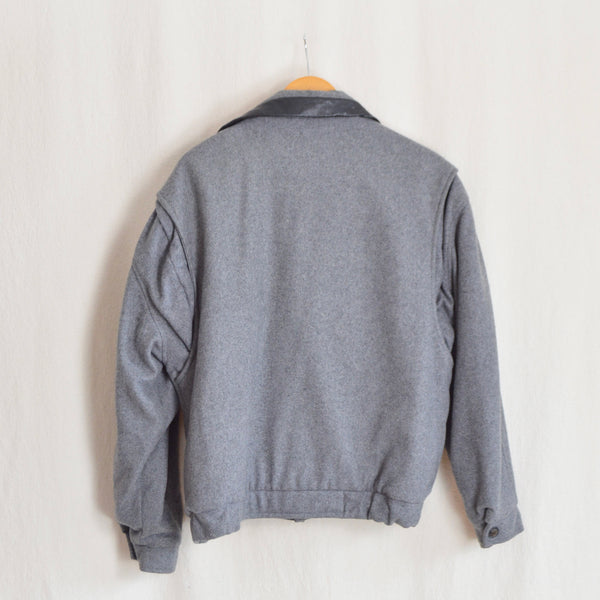 gray wool vintage member’s only bomber jacket