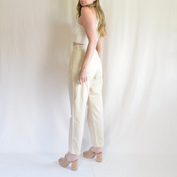 31" light tan cotton vintage liz claiborne high waisted pants