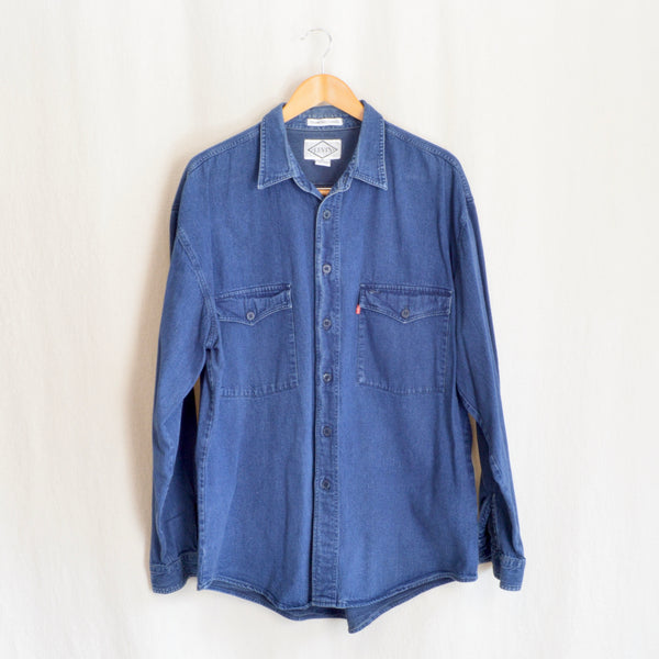 levi’s vintage diamond label dark wash button down shirt