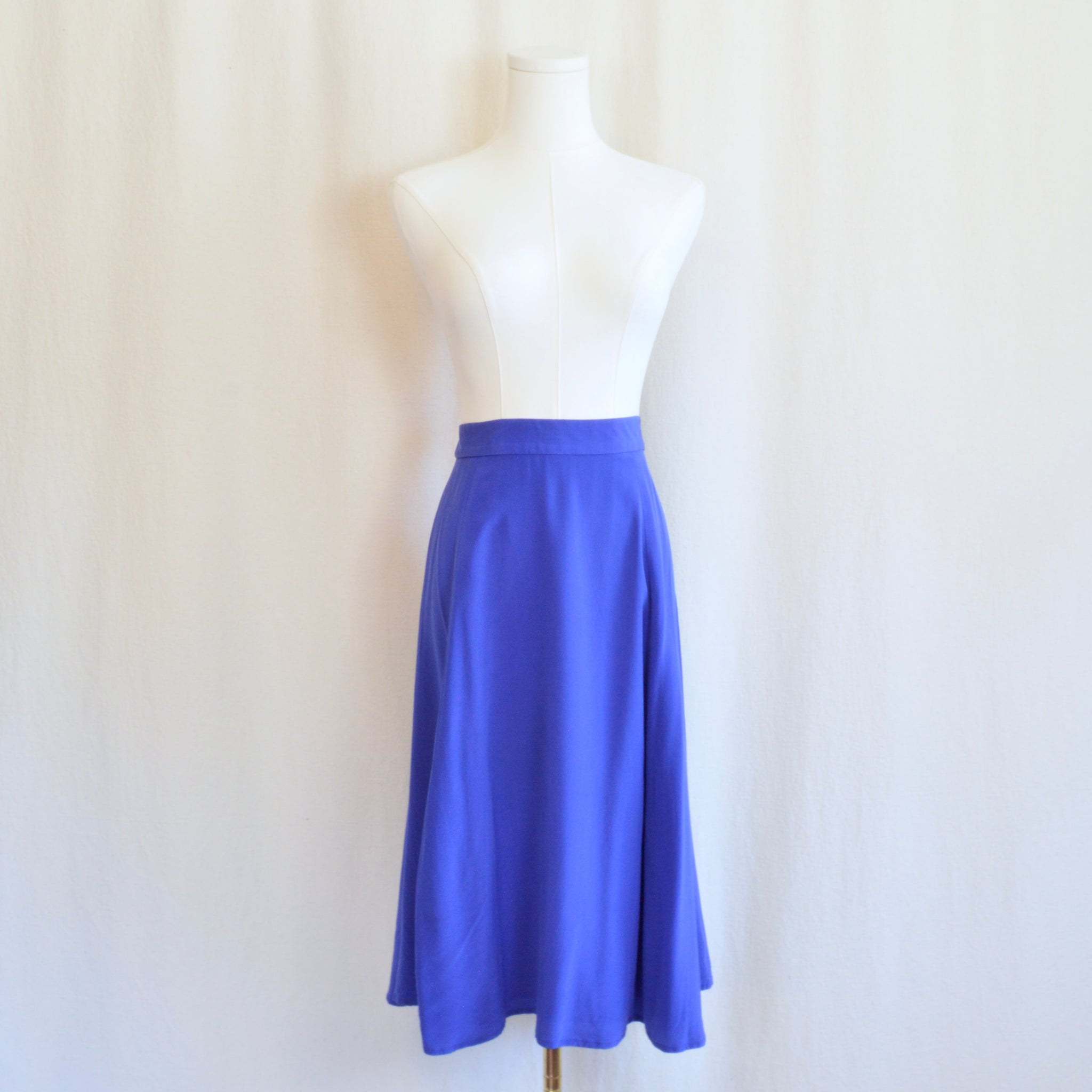 high waisted pure silk cobalt blue j crew fit and flare skirt size 0