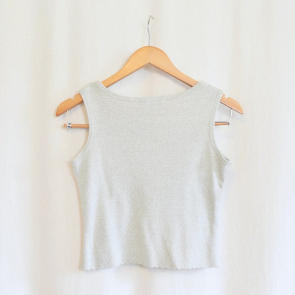 thick cotton vintage oatmeal heather crop tank