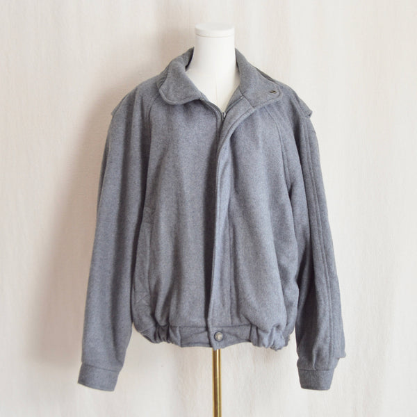 gray wool vintage member’s only bomber jacket