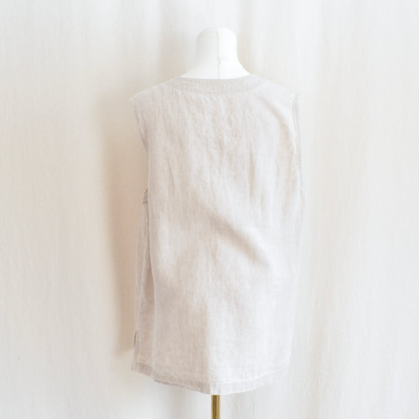 pure linen button down sleeveless tunic