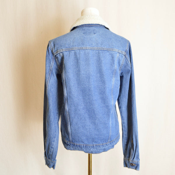 shearling collar cropped arizona jean jacket