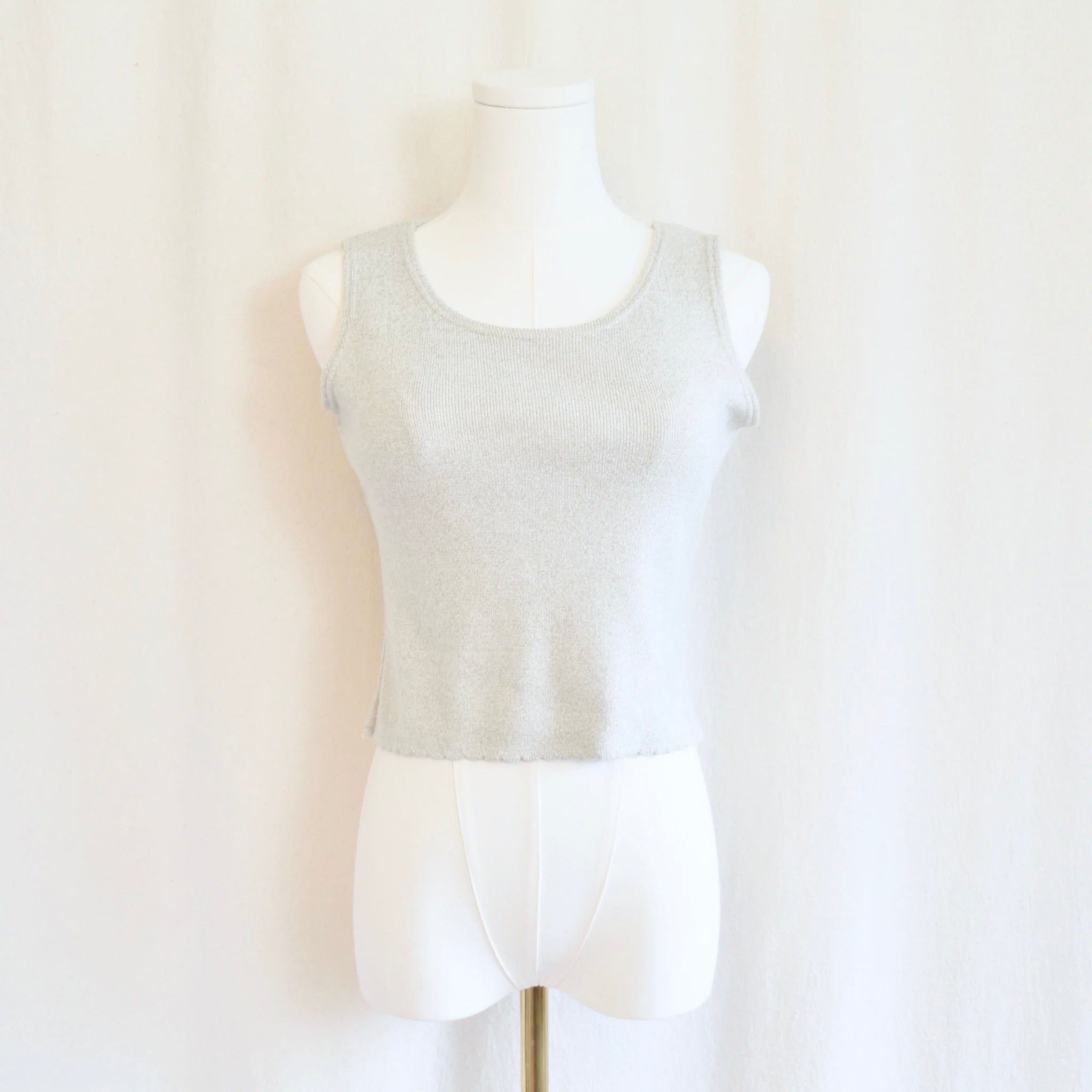 thick cotton vintage oatmeal heather crop tank