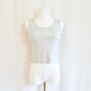 thick cotton vintage oatmeal heather crop tank