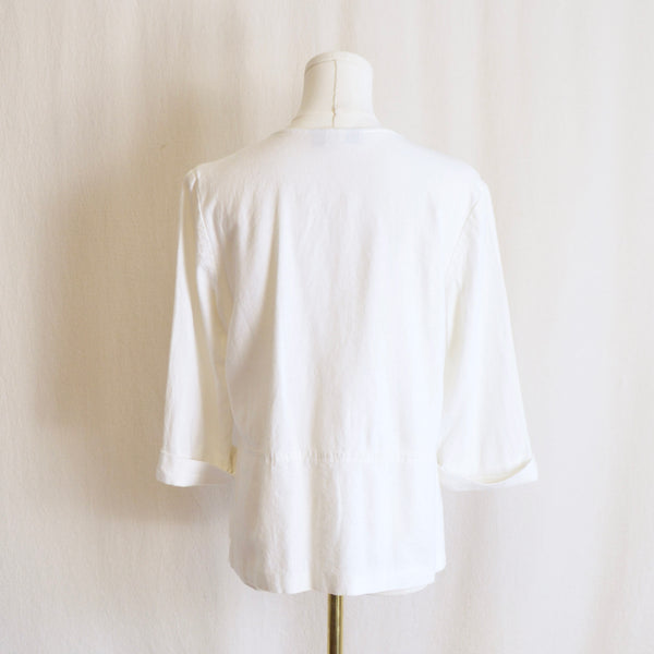perfect ivory linen blend jacket/coverup