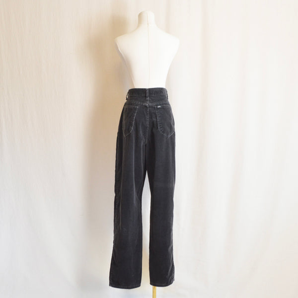 32 x 31 dark charcoal gray high waisted straight leg pleated vintage corduroy pants