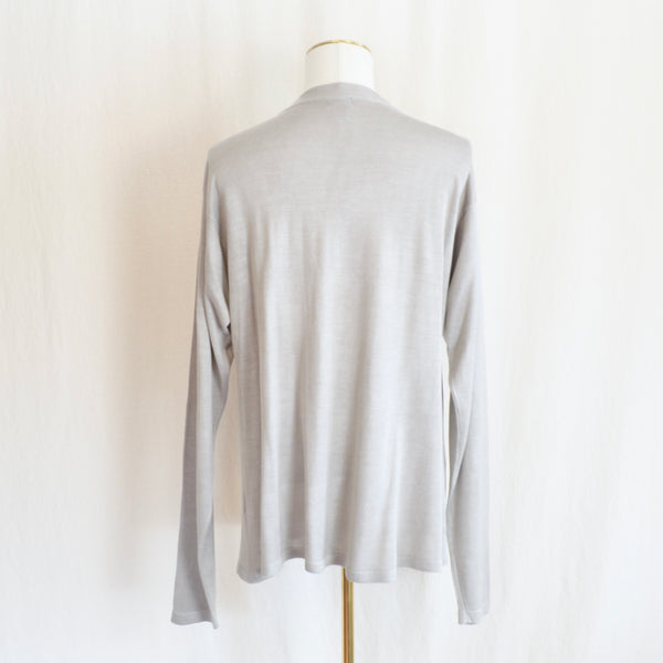 thin 100% silk grey crew neck sweater