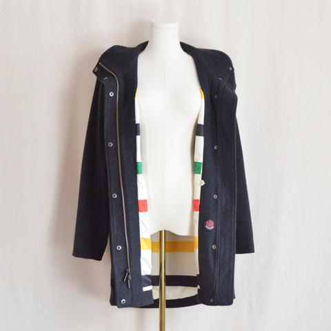 dark charcoal gray vintage pendleton zip up overcoat