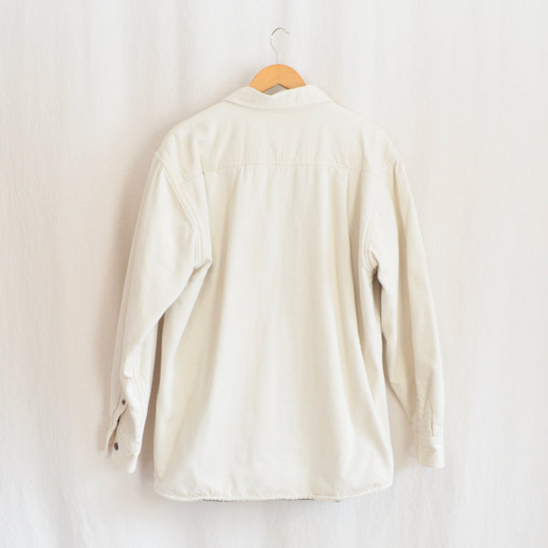 fleece lined cream cotton chore coat