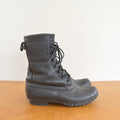 rare size 7 black on black on black vintage ll bean shearling lined bean boots