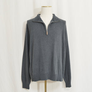 dark charcoal gray pure cotton st john’s bay quarter zip