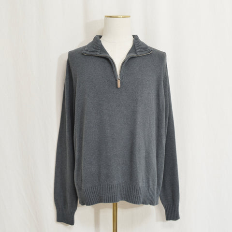 dark charcoal gray pure cotton st john’s bay quarter zip
