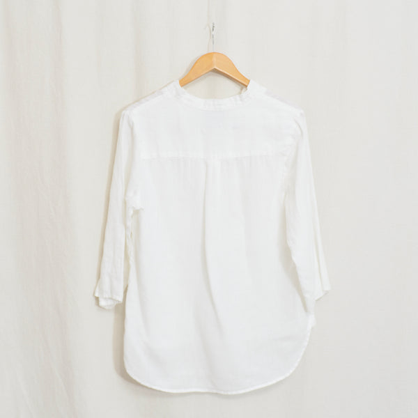 white pure linen vintage cynthia rowley blouse