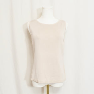 taupe beige cotton blend knit sweater tank