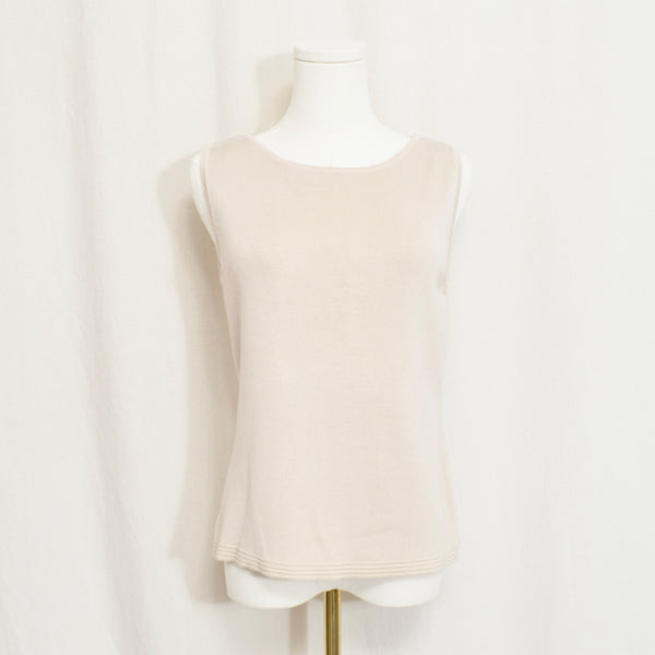 taupe beige cotton blend knit sweater tank