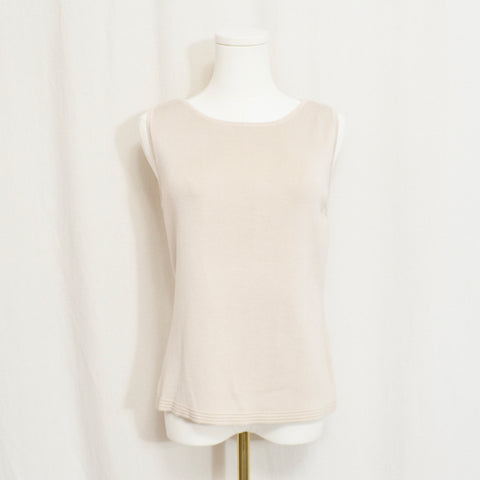 taupe beige cotton blend knit sweater tank