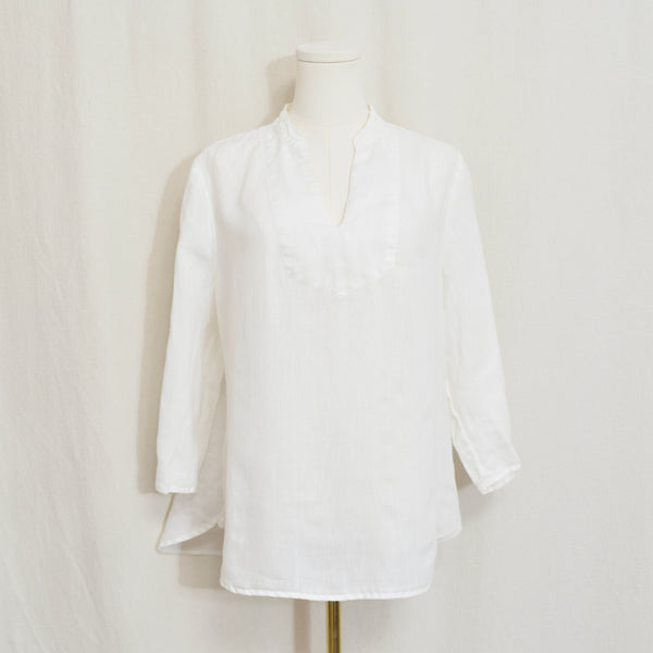 white pure linen vintage cynthia rowley blouse