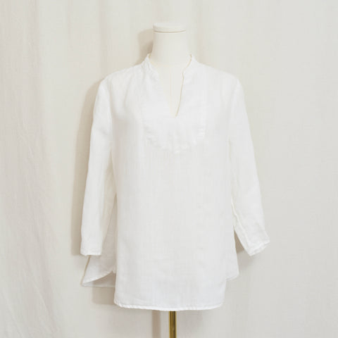 white pure linen vintage cynthia rowley blouse