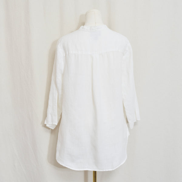 white pure linen vintage cynthia rowley blouse
