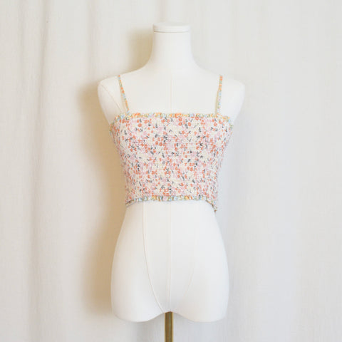 reversible cotton crop bandeau top with removable straps