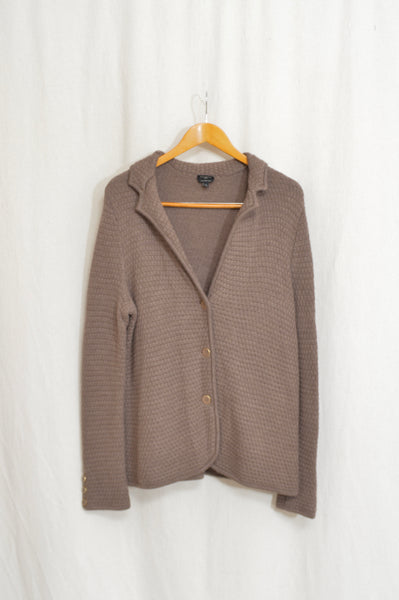 pure merino wool vintage talbots button down taupe brown button down cardigan