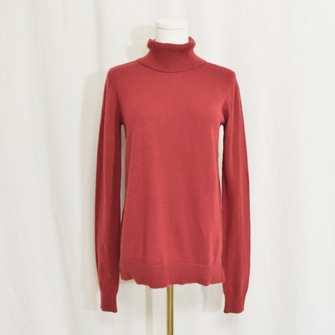 cranberry red pure cashmere vintage orvis turtleneck sweater
