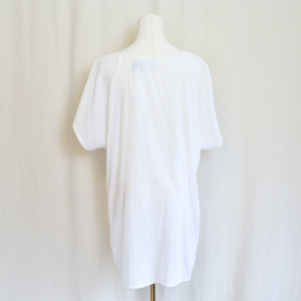 gauzy white cotton button down beach coverup